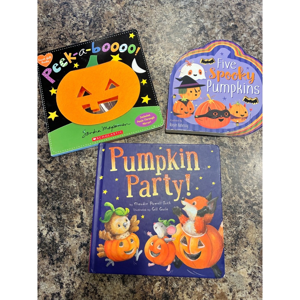Halloween Board Book Bundle Peek-a-boooo Pumpkin Party Five Spooky Pumpkins 3pc